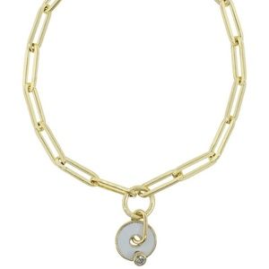 Foundrae Champleve Enamel Diamond Disk Bracelet